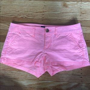 Neon Coral color short shorts